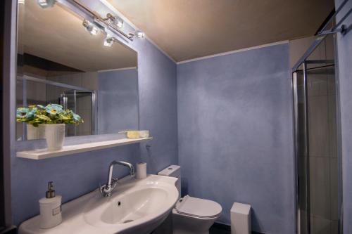 埃皮斯科皮MintHouse Holiday Home的一间带水槽、卫生间和镜子的浴室