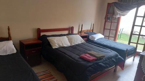 卡法亚特ND nuestro destino的一间卧室设有两张单人床和梯子