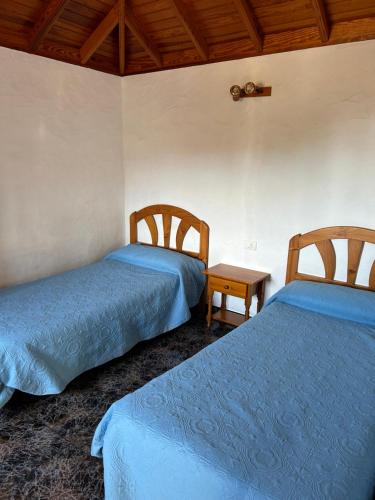 埃尔帕索Casa Antigua的一间设有两张床和一张桌子的房间