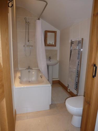 南特威奇Mile House Barn Bed & Breakfast的一间带水槽和卫生间的浴室