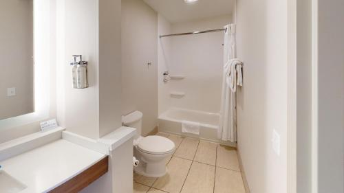 伯灵顿南伯灵顿快捷假日酒店的白色的浴室设有卫生间和淋浴。