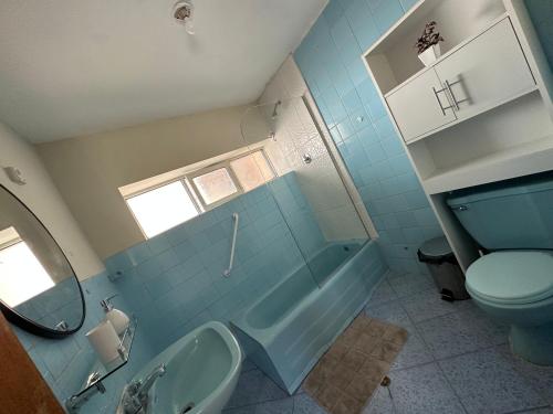 库斯科yuraqtampu- loft en san blas的带浴缸、卫生间和盥洗盆的浴室