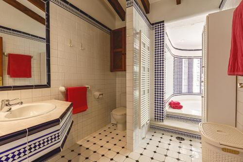 维耶亚高原Villa Buen Lugar的一间带水槽和卫生间的浴室
