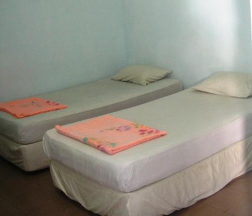 峇都丁宜ET经济型旅馆的双床间位于带顶棚的客房内。