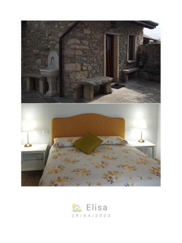 阿尔梅诺Casa Elisa affittacamere的卧室两张照片,配有一张床