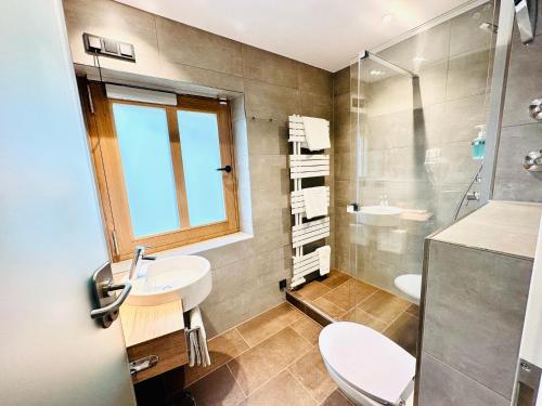 奥巴拉马高阿尔特普斯特酒店的一间带水槽、卫生间和淋浴的浴室