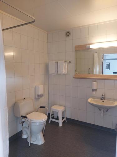 RendalenØiseth Hotell AS的一间带卫生间和水槽的浴室