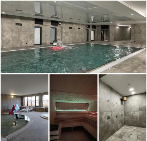 济夫努夫Nadmorskie Apartamenty - apartament SPA Dziwnów的游泳池照片的拼合