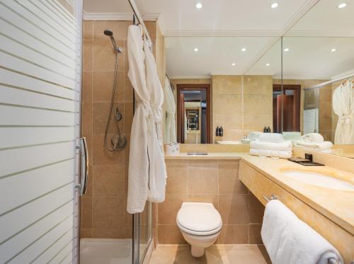 埃拉特Brown Red Sea - Central Park的浴室配有卫生间、盥洗盆和淋浴。