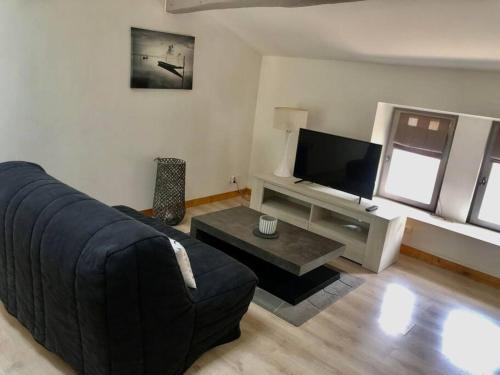 圣雷米普罗旺斯Appartement cosy plein de charme的带沙发和平面电视的客厅
