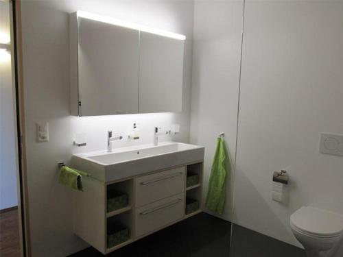 萨沃宁Piz d Err的浴室配有白色水槽和卫生间。