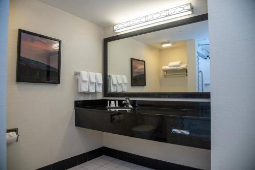 刘易斯堡刘易斯堡费尔菲尔德客栈的一间带水槽和大镜子的浴室