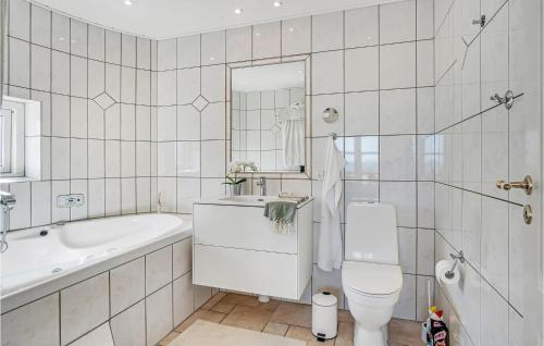 科瑟3 Bedroom Beautiful Home In Korsr的带浴缸、卫生间和盥洗盆的浴室