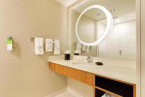 麦卡伦SpringHill Suites by Marriott McAllen Convention Center的一间带水槽和镜子的浴室