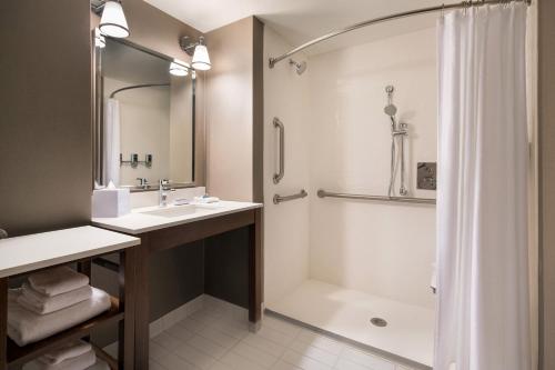 梅萨凤凰城梅萨门户机场喜来登福朋酒店的一间带水槽和淋浴的浴室