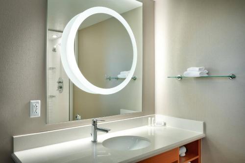 弗纳尔万豪弗纳尔春季山丘套房的一间带水槽和大镜子的浴室