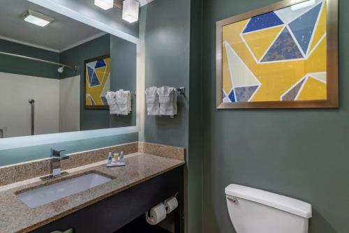 石头山石山康福特茵套房酒店的一间带水槽和镜子的浴室