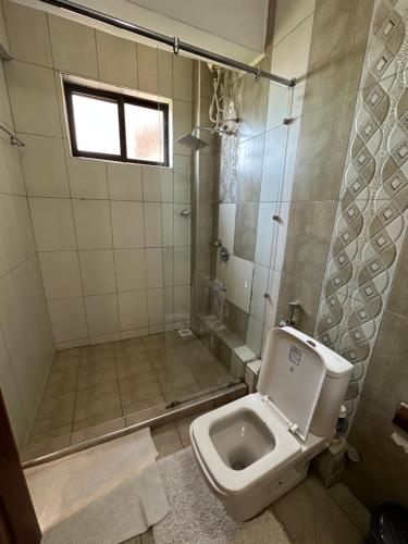 基苏木Nyachaba Apartment的一间带卫生间和淋浴的浴室