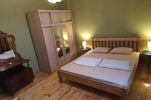巴统Gonio Hills • Batumi的一间卧室配有一张带两个枕头的床