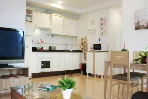 2 bedrooms appartement with wifi at San Cristobal de La Laguna的厨房或小厨房