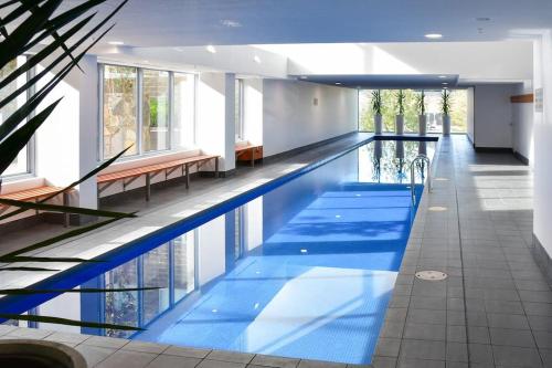 堪培拉Spacious sun-drenched apartment, centrally located的大楼内一个蓝色的大型游泳池