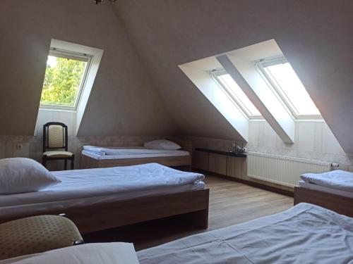 维尔纽斯Bed&Blues的阁楼间 - 带2张床和2扇窗户