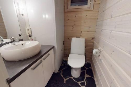 洛斯托Lapintaika的浴室配有白色卫生间和盥洗盆。