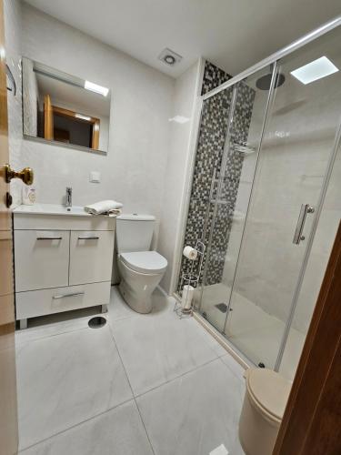 丰沙尔Ilheus 1的浴室配有卫生间水槽和淋浴。
