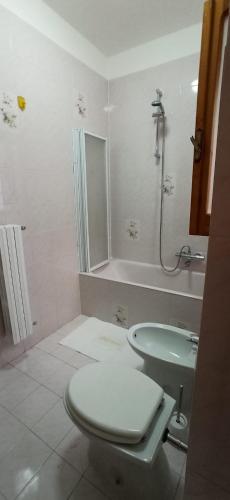 莫杜尼奥Affittacamere Girasole的一间带卫生间和水槽的浴室