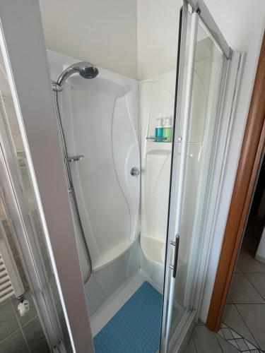 拉帕洛Victoria's House的浴室里设有玻璃门淋浴