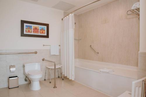 瓜亚基尔瓜亚基尔万豪酒店的一间带卫生间和浴缸的浴室