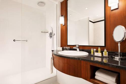卡普戴尔万豪摩纳哥门度假酒店的一间带水槽和镜子的浴室