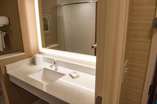 安德森Fairfield Inn & Suites by Marriott Anderson的一间带水槽和镜子的浴室
