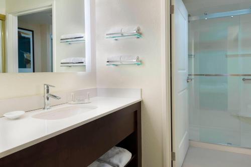 塔拉哈西塔拉哈斯北I-10首都圈酒店的一间带水槽和淋浴的浴室