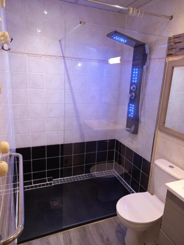 萨尔拉拉卡内达旭日民宿的浴室配有淋浴和卫生间。