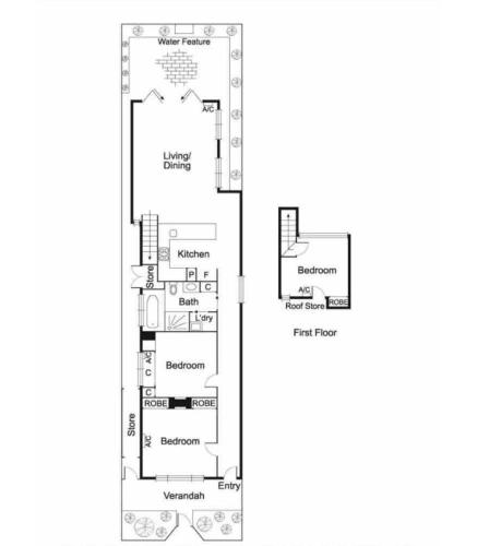 墨尔本The Richmond Cottage的房屋的平面图