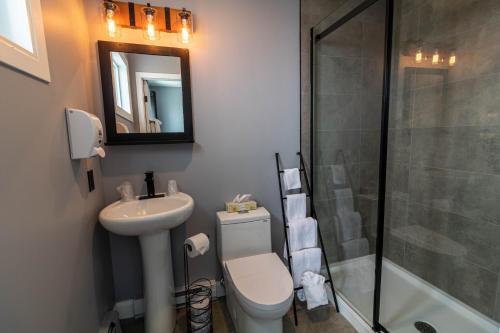 里穆斯基里穆斯奇汽车旅馆的浴室配有卫生间、盥洗盆和淋浴。