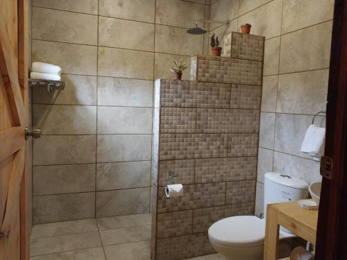 CopeyCuruba Lodge的浴室配有淋浴和卫生间。