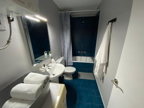 阿尔普Apartamento Duplex en La Molina的一间带水槽和卫生间的小浴室