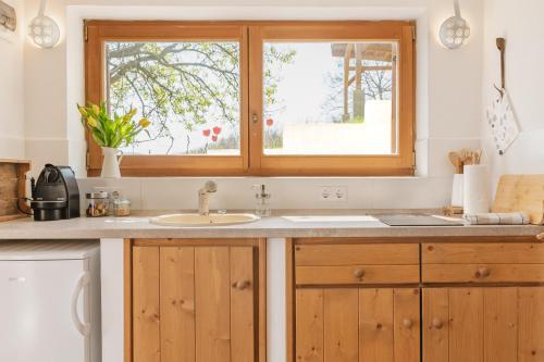 KisapátiChill'Inn Country Home in the Balaton Uplands的厨房设有水槽和窗户。