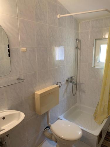 默主歌耶Pansion Mate & DDS的浴室配有卫生间、盥洗盆和淋浴。