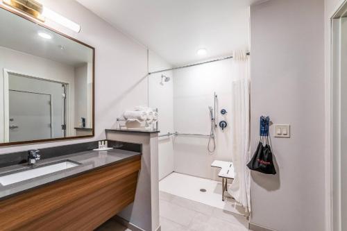 科珀斯克里斯蒂Fairfield Inn & Suites by Marriott Corpus Christi Central的一间带水槽和镜子的浴室