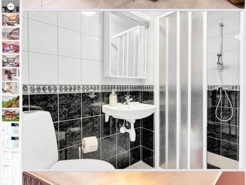 VoldaLine på Hauane1的一间带水槽和镜子的浴室