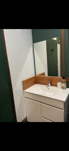 Saint-GeorgesLilicam Studio的一间带水槽和镜子的浴室