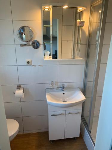 Ferienwohnung und Appartementvermietung Haus-Kaiser的一间浴室