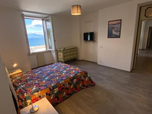 斯特雷萨Wonderful Stresa apartment的一间卧室设有一张床和一个窗口