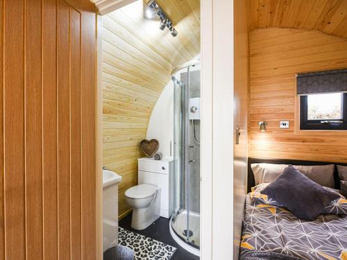 拉努辛Celyn Bach - Uk37083的一间带床和卫生间的小浴室