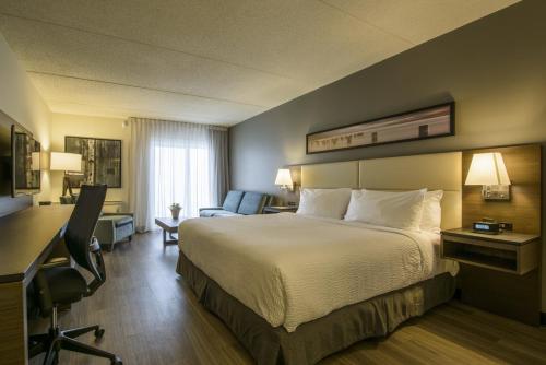 米拉米契罗德米拉米奇酒店的配有一张床和一张书桌的酒店客房