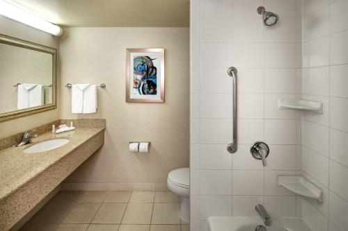 布兰普顿Fairfield Inn & Suites by Marriott Toronto Brampton的浴室配有卫生间、盥洗盆和淋浴。