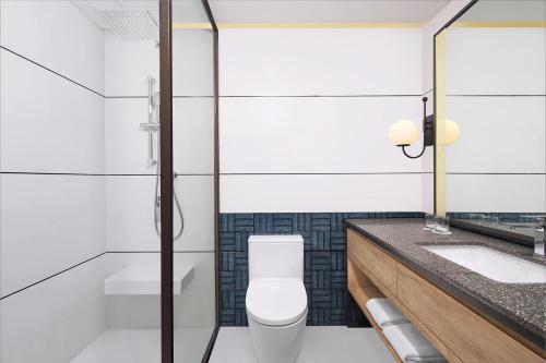 名古屋Four Points by Sheraton Batam的一间带卫生间和水槽的浴室